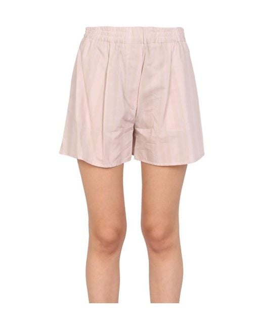Off-White c/o Virgil Abloh Pink Striped High Waist Shorts
