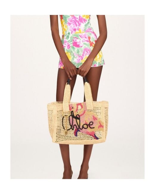 Chloé Pink Summer Banana East-West Tote Bag
