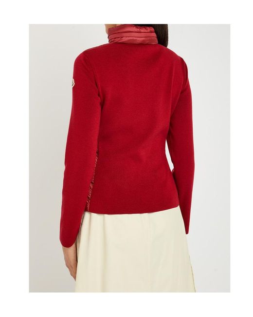 Moncler Red Quilted Wool-Blend Jacket
