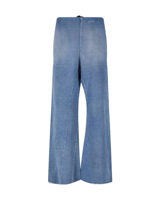 GALLERY DEPT. Blue Relaxed Wide-Leg Trousers With Distressed Detailing And Patchwork Accents for men