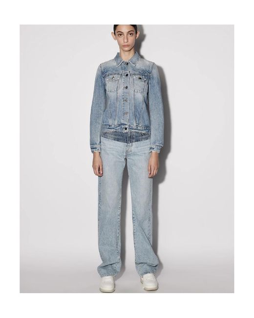 Amiri Blue Structured-Shoulder Denim Trucker Jacket