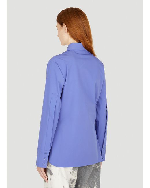 Eytys Blue Lapel Long-Sleeved Shirt