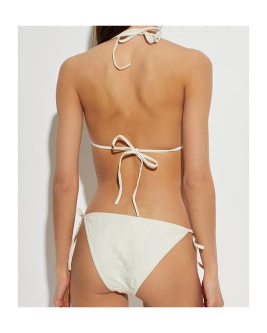 Balmain White Tie-Side Triangle Bikini