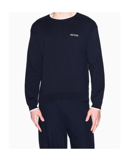 ARMANI EXCHANGE Blue Regular Fit Pullover for men