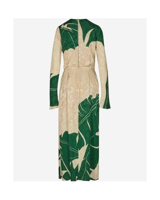 Johanna Ortiz Green Long-Sleeved Dress