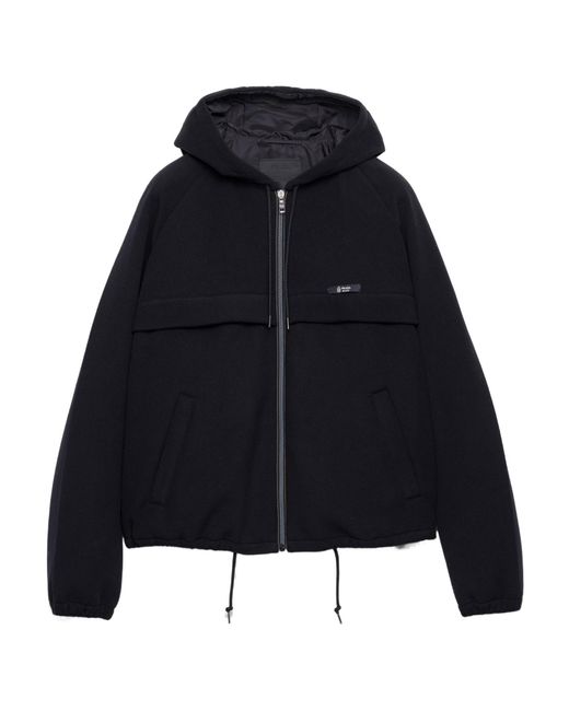 Prada Blue Zipped Hooded Jacket for men
