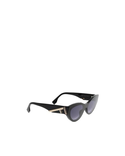 Fendi White Eyewear Cat-Eye Frame Sunglasses