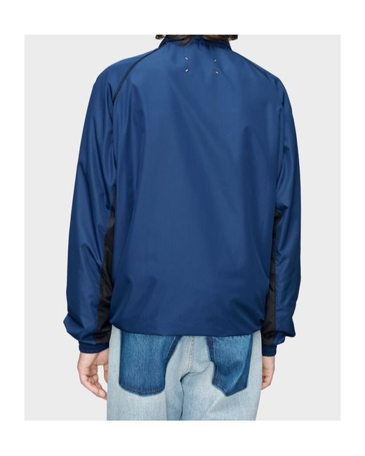Maison Margiela Blue Contrast Panel Track Jacket for men