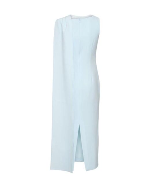 Roland Mouret Blue Satin Crepe Midi Dress