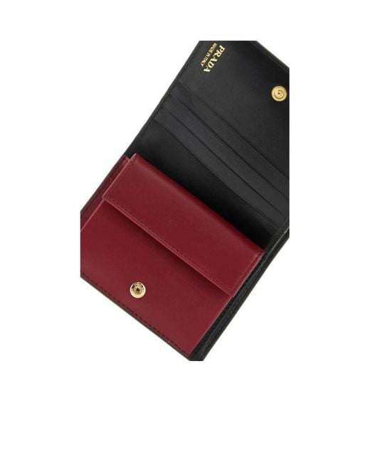 Prada Black Logo Plaque Bi-Fold Wallet
