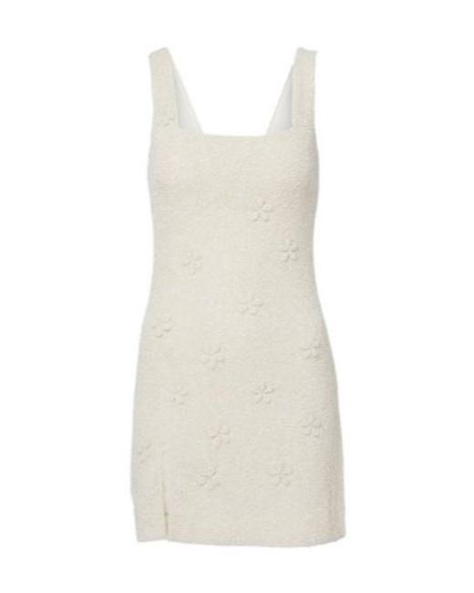 Staud White Le Sable Beaded Minidress