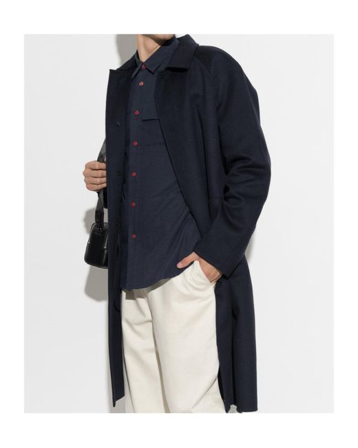 Kiton Blue Collared Long-Sleeved Shirt for men