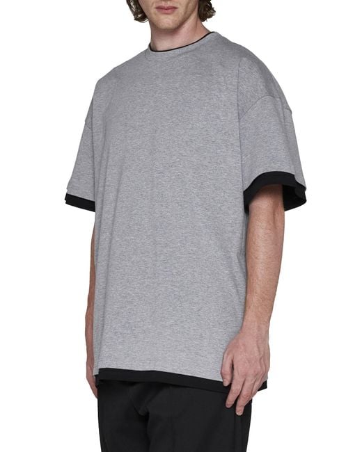 Jil Sander Gray Round-Necked T-Shirt for men