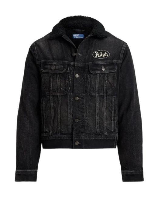 Polo Ralph Lauren Black Logo Trucker Denim Jacket for men