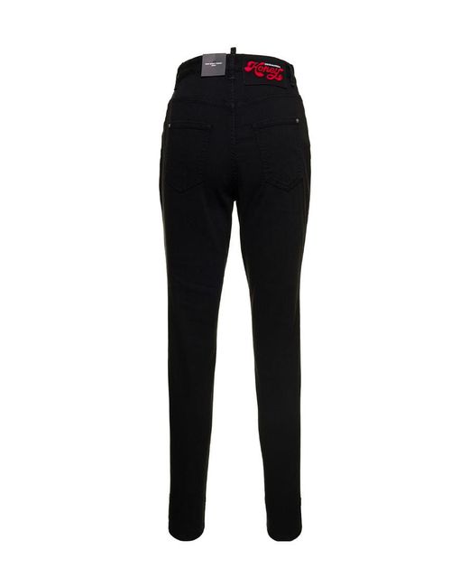 DSquared² Black Honey Dyed Curvy Baggy Jeans