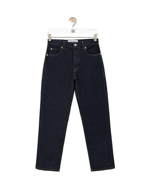Loewe Blue Logo-Patch Straight Jeans for men