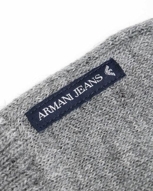Armani Jeans Gray V-Neck Logo Pullover for men