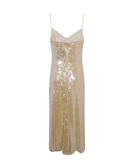 Ralph Lauren Natural Woven "Slip Dress" Midi Dress