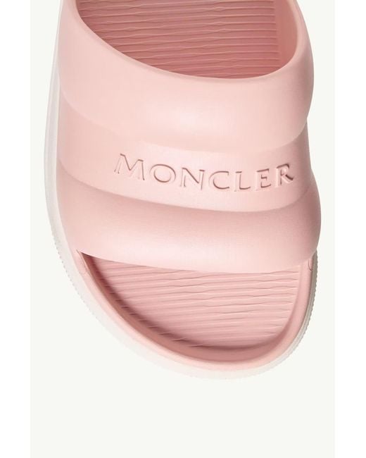 Moncler Pink Altive Logo Slide Sandals