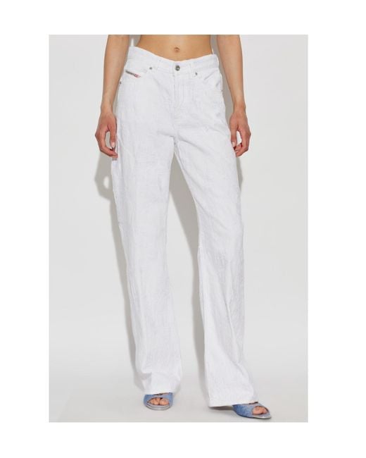 DIESEL White 1971 D-Sent Straight-Leg Jeans