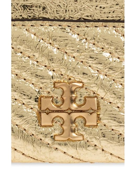 Tory Burch Natural Logo-Plaque Card Holder