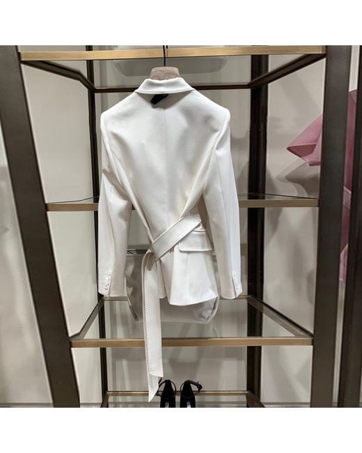 Max Mara White Lapel Design Suit Jacket
