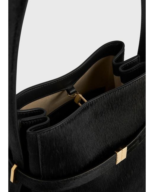 Totême Black Totême Buckled Bucket Bag
