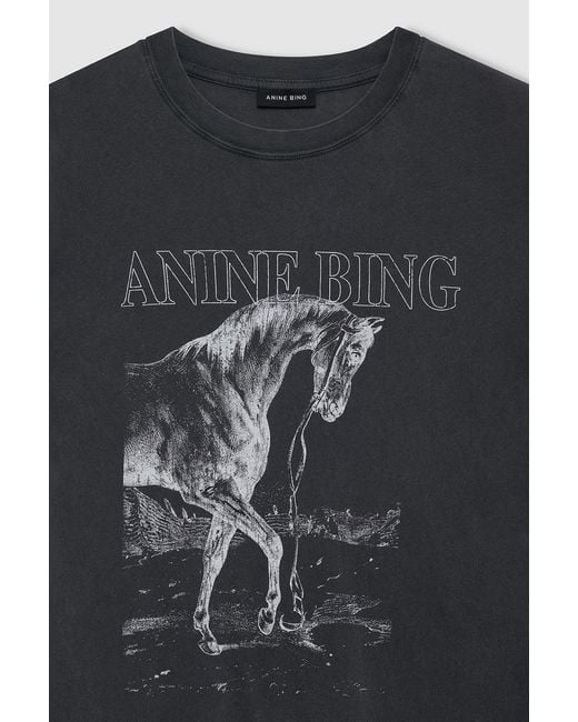 Anine Bing Black Harry Printed T-Shirt