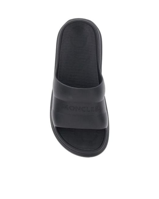 Moncler Black Round-Toe Slippers
