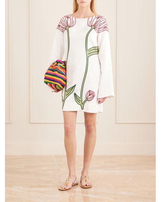 Farm Rio White Floral Dress