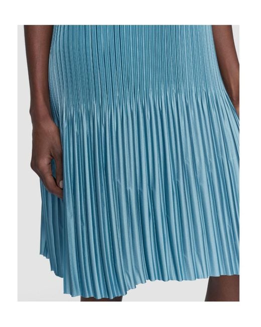 Joseph Blue Rida Pleated Satin Dress