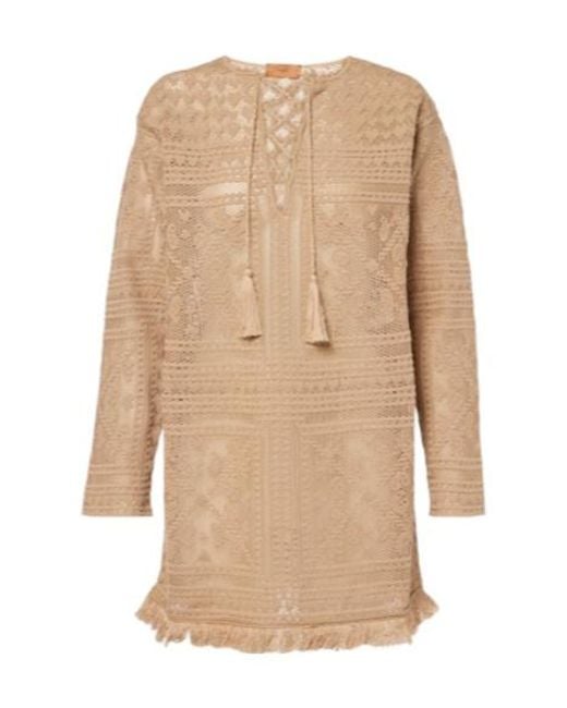 Alanui Natural Kiss By The Book Lace Minidress