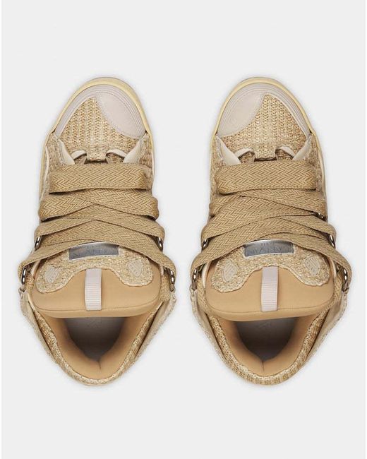 Lanvin Natural Curb Lace-Up Sneakers