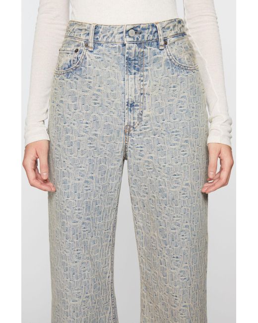 Acne Gray Logo-Patch Denim Jeans