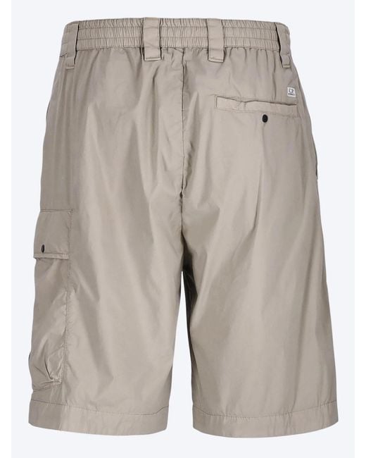 C P Company Gray Cargo Pocket Shorts for men
