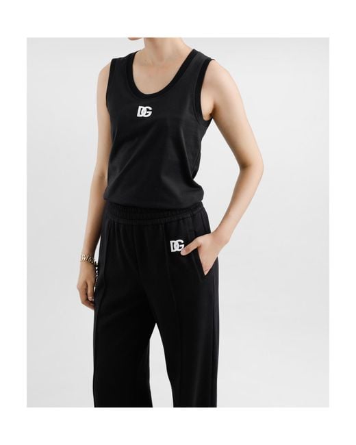 Dolce & Gabbana Black Dg Logo Tank Top