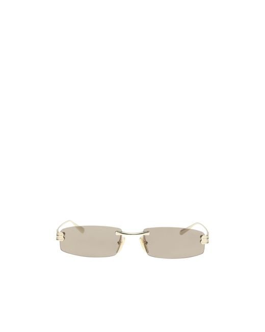 Balenciaga White Eyewear Rectangle Frame Sunglasses