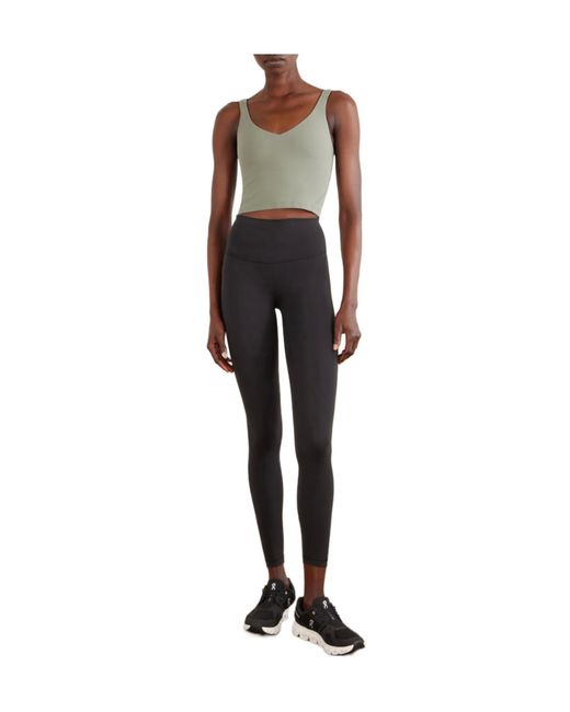 lululemon athletica Gray V-Neck Cropped Athletic Tank Top