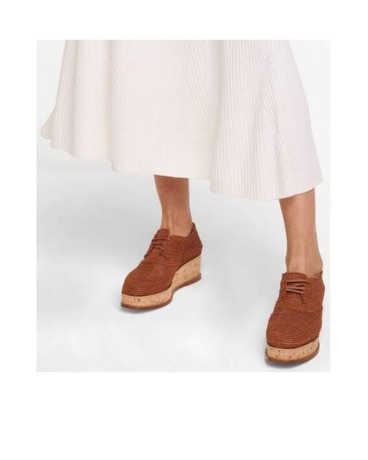 Gabriela Hearst Brown X Clergerie Harold Woven Raffia Platform Derby Shoes