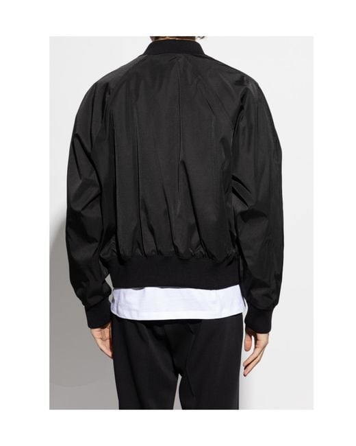 AMI Black Twill Bomber Jacket for men