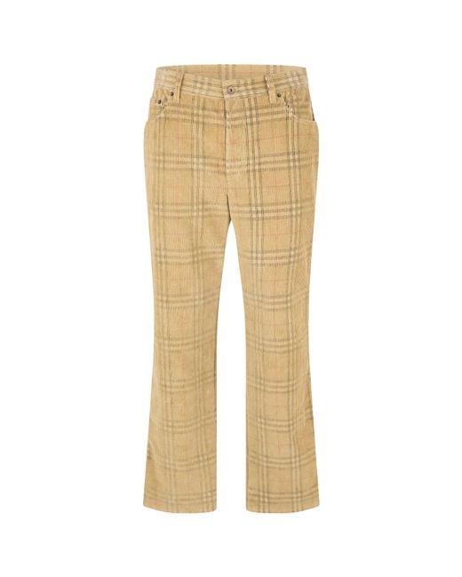 Burberry Natural Plaid Straight-Leg Trousers for men