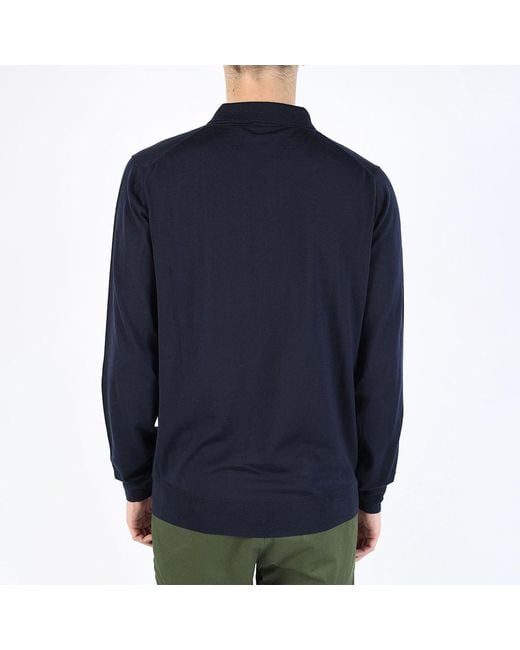 Ferragamo Blue Wool Long-Sleeved Sweater for men