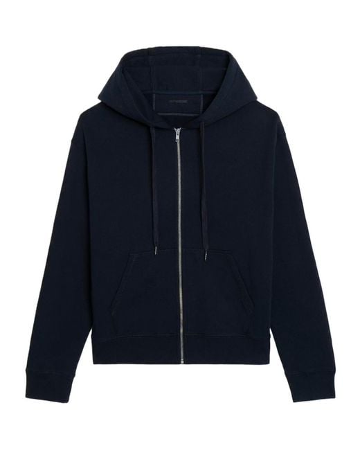 Zadig & Voltaire Blue Sacha Zip-Up Hoodie for men