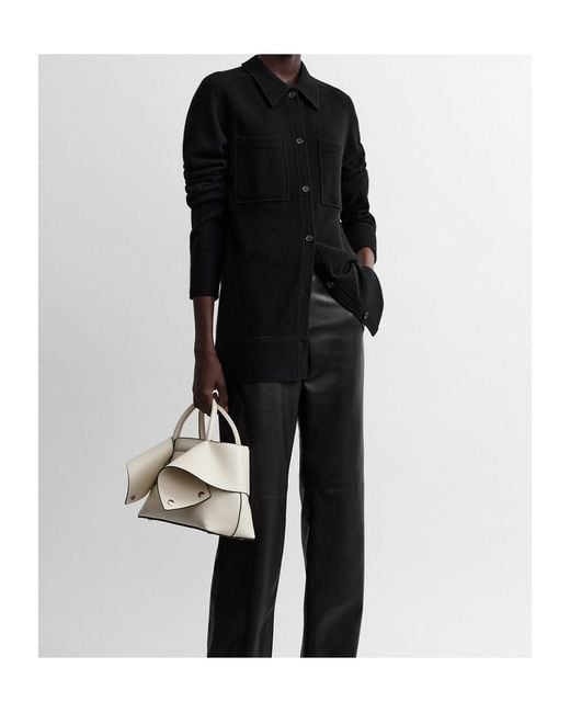 Totême Black Button-Up Chest-Pocket Shirt