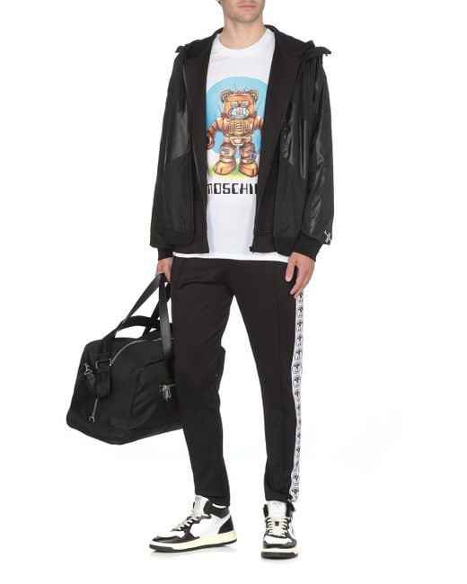 Moschino Black Logo-Printed Track Pants for men