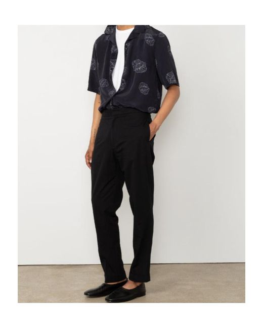 Officine Generale Black Officine Générale Joseph Seersucker Pants for men