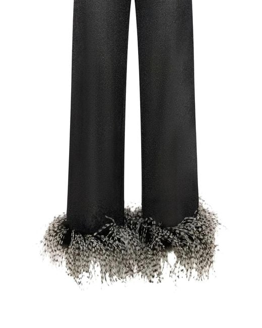 Oseree Black Oséree Lurex Thread Trousers