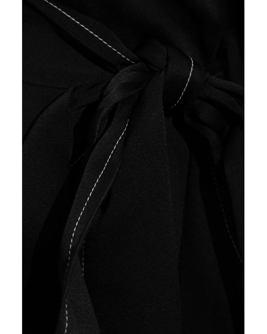 Victoria Beckham Black Belted Sleeveless Midi Dress