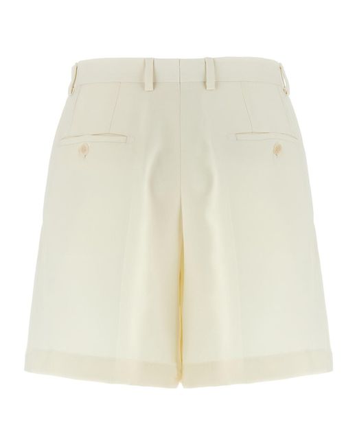 Brioni Natural Pleat Shorts