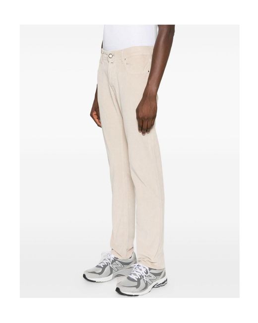 Jacob Cohen Natural Corduroy Straight-Leg Trousers for men